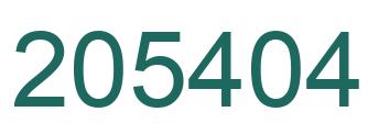 Number 205404 green image