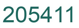 Number 205411 green image