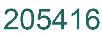 Number 205416 green image