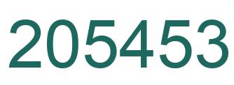 Number 205453 green image