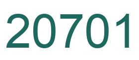 Number 20701 green image
