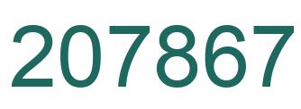 Number 207867 green image