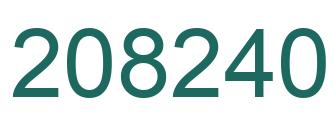 Number 208240 green image