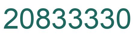 Number 20833330 green image
