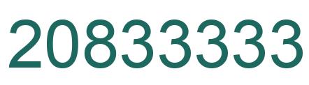Number 20833333 green image