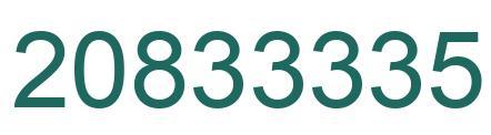 Number 20833335 green image