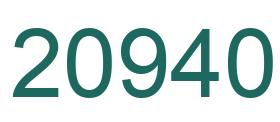 Number 20940 green image