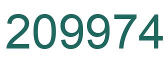 Number 209974 green image