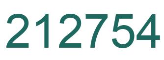 Number 212754 green image