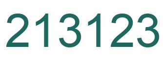 Number 213123 green image
