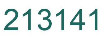 Number 213141 green image
