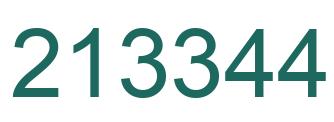Number 213344 green image