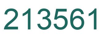Number 213561 green image