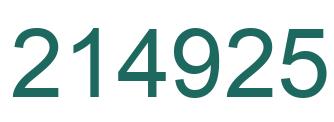 Number 214925 green image