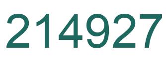 Number 214927 green image