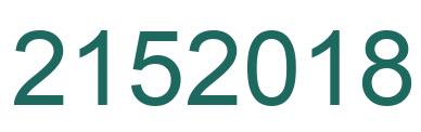 Number 2152018 green image