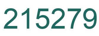 Number 215279 green image