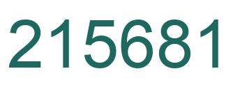 Number 215681 green image