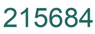 Number 215684 green image