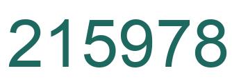 Number 215978 green image