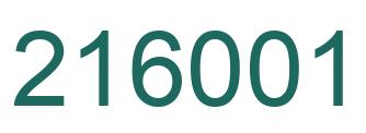 Number 216001 green image