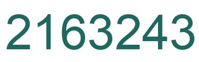 Number 2163243 green image
