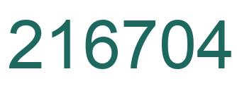 Number 216704 green image
