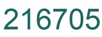 Number 216705 green image