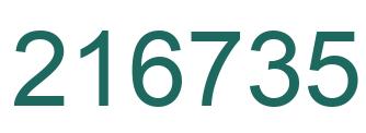 Number 216735 green image