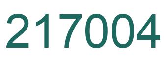 Number 217004 green image