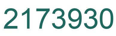 Number 2173930 green image