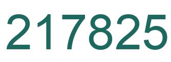 Number 217825 green image