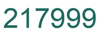 Number 217999 green image