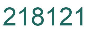 Number 218121 green image