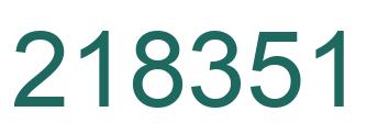 Number 218351 green image