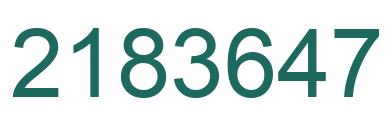 Number 2183647 green image