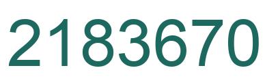 Number 2183670 green image