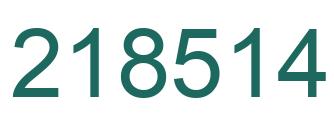 Number 218514 green image