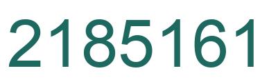 Number 2185161 green image
