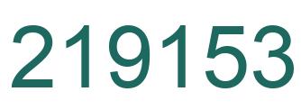 Number 219153 green image