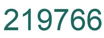 Number 219766 green image