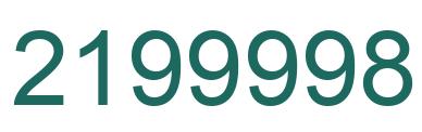 Number 2199998 green image