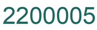 Number 2200005 green image