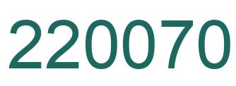 Number 220070 green image