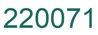 Number 220071 green image