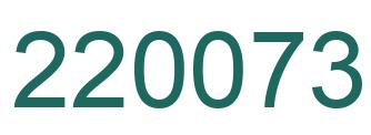 Number 220073 green image