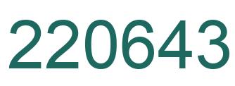 Number 220643 green image