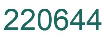 Number 220644 green image