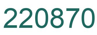 Number 220870 green image