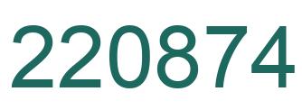 Number 220874 green image